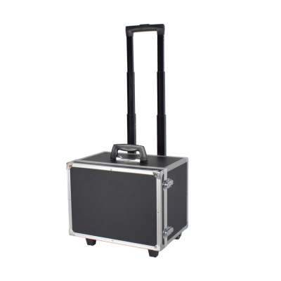 Aluminum trolley cosmetic case jewelry box rolling makeup case with drawer