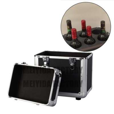 aluminum wine case carry red wine and red wine glasses aluminum hard carry case