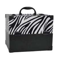 Portable Storage Makeup Box Professional Portable Makeup Metal Hard Case Zebra Pattern Aluminum Makeup Case