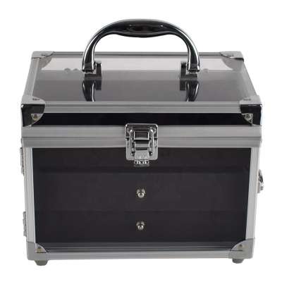 acrylic makeup case with drawers professional aluminum makeup case tiny small size acrylic storge case with silk screen