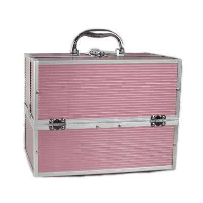 Professional Portable Makeup hard cas Aluminum Makeup Case  with Large Capacity Storage Makeup Box