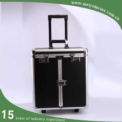 Good Quality Black Display Trolley Jewelry Showcase With Wheels