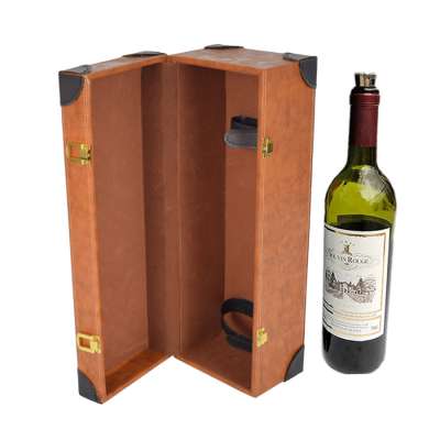 Factory Custom PU Leather Single Bottle Unique Wine Box gift box